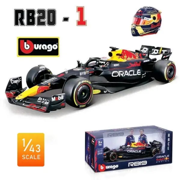 Bburago 1:43 F1 Racing Car Model Red Bull RB20 - Image 5