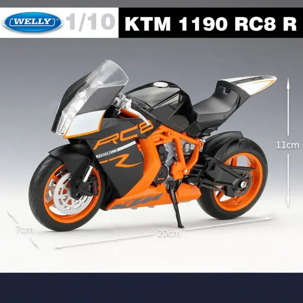 WELLY 1:10 KTM 1190 RC8 R Motorcycle Model - Image 2
