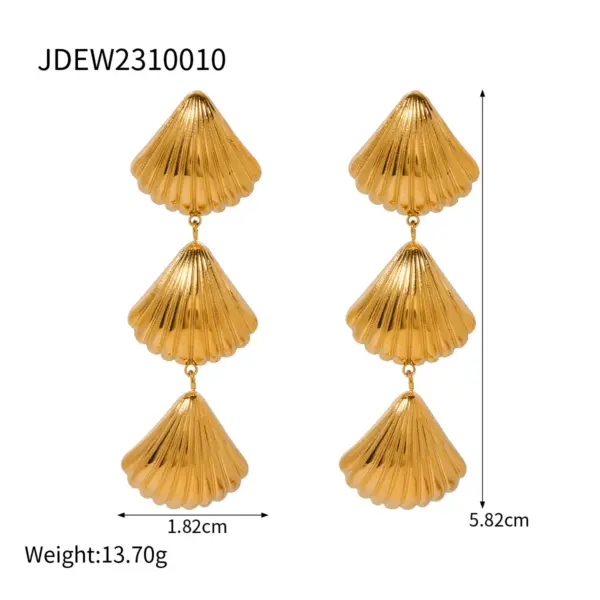 Textured Stainless Steel Stud Earrings for Summer - Image 14