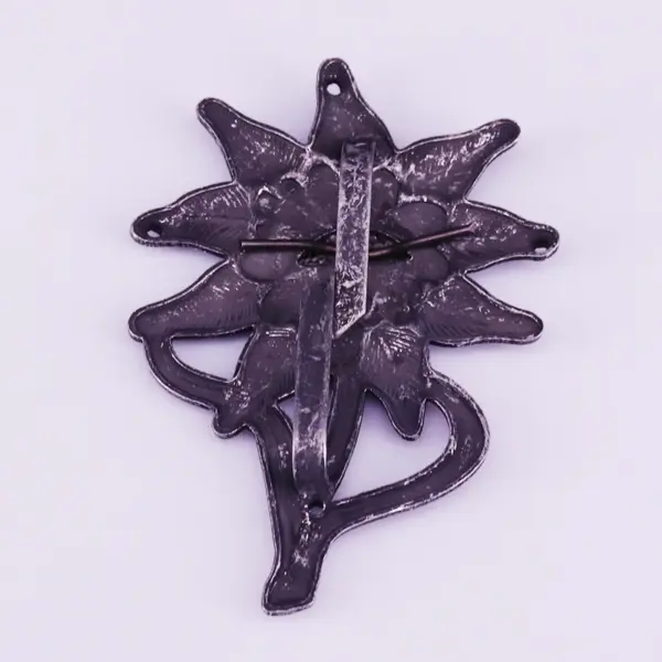 German Army Edelweiss Lapel Pin Antique Defense - Image 2