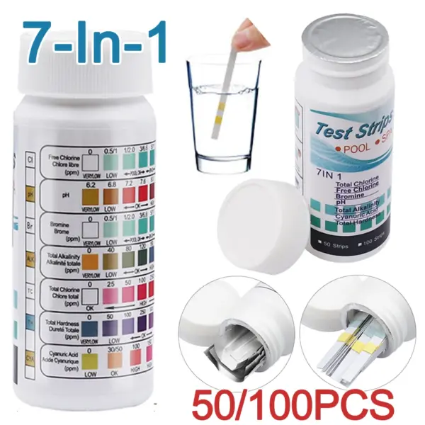 7-in-1 Pool Water Test Strips for Quality