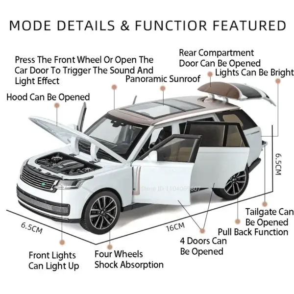 1:32 Land Range Rover SV2022 Diecast Model - Image 2