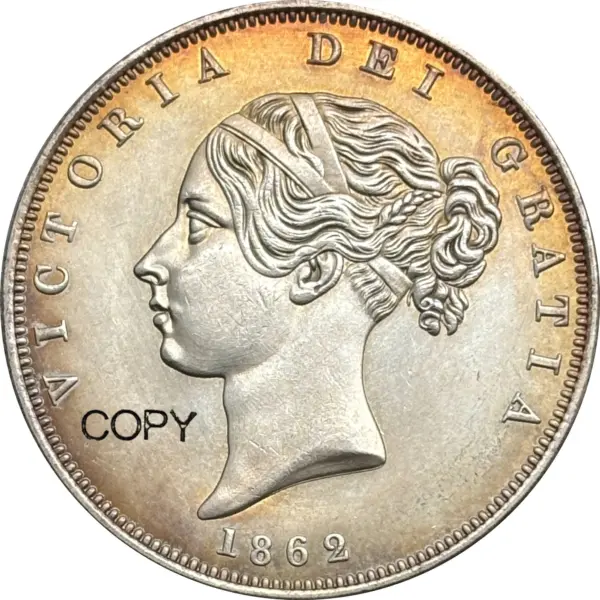 Victorian Silver Plated Half Crown Coin - Image 3