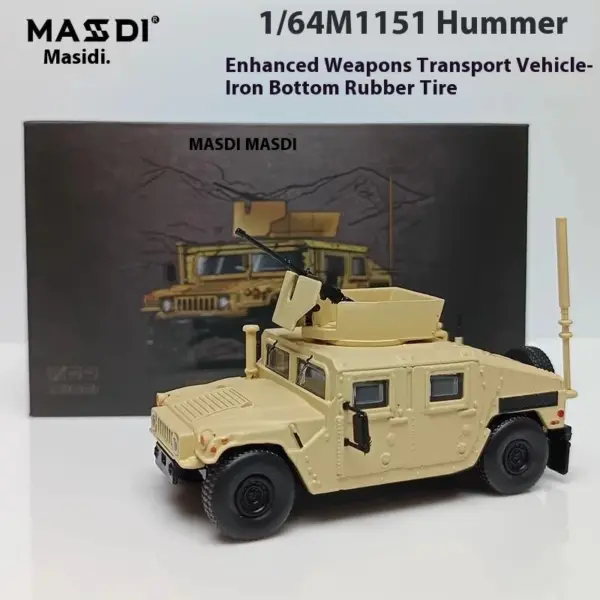 Masdi 1:64 Hummer M1151 Military Vehicle Model - Image 3