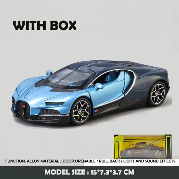 Simulation 1/32 Bugatti Toy Model Car - Image 7