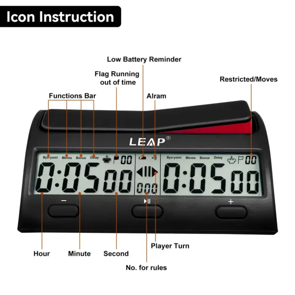 LEAP PQ9912 Digital Chess Clock Timer - Image 2