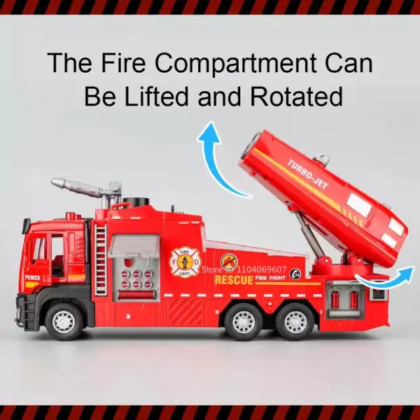 1:32 Diecast Fire Engine Model with Sound Light - Image 4