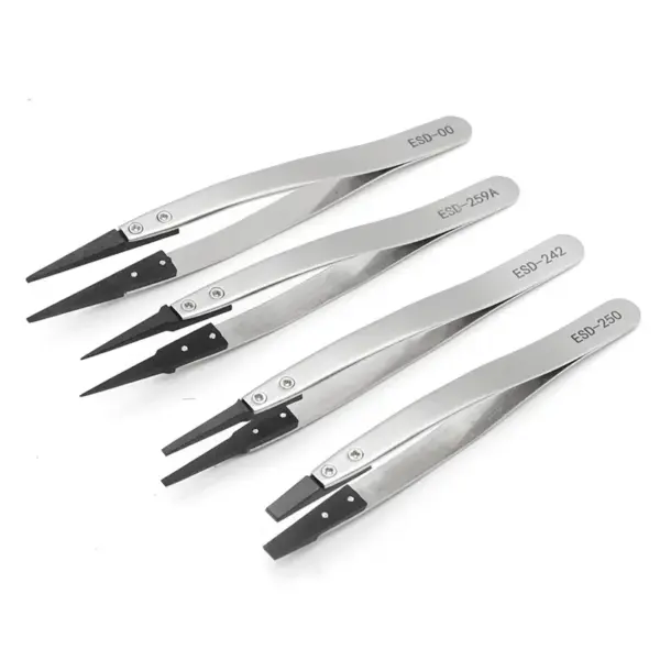 ESD Tweezers with Replaceable Tips and Steel Body - Image 4