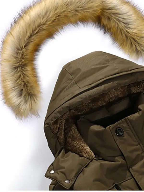Men's Winter Jacket with Raccoon Fur Collar - Image 5