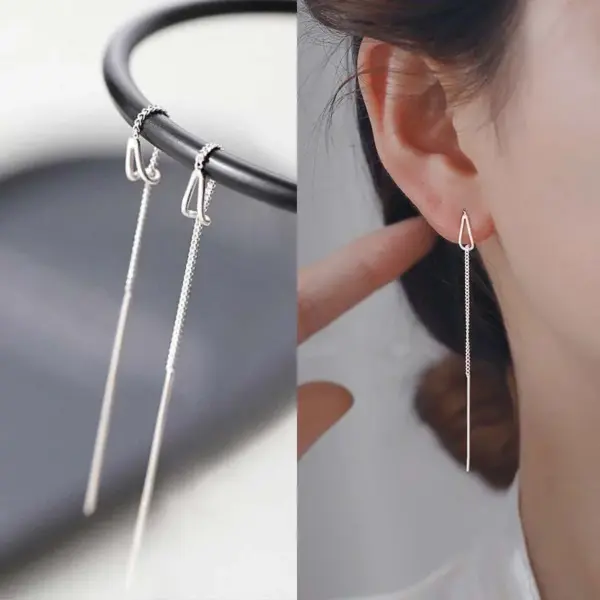 Trendy Drop Earrings with Star Heart Pendants - Image 10