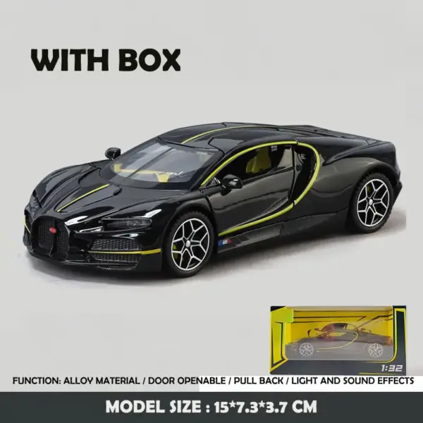 Simulation 1/32 Bugatti Toy Model Car - Image 8