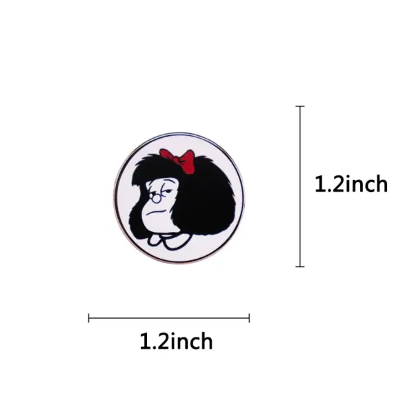 Mafalda Cartoon Character Enamel Pin Badge - Image 2