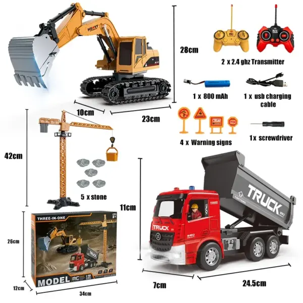 6-Channel RC Construction Vehicles Set for Kids - Image 7
