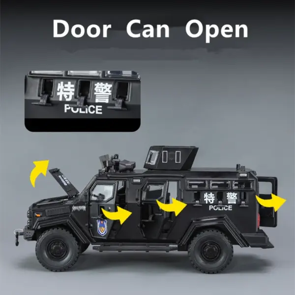 1:24 Alloy Tiger Armored Car Model - Image 3