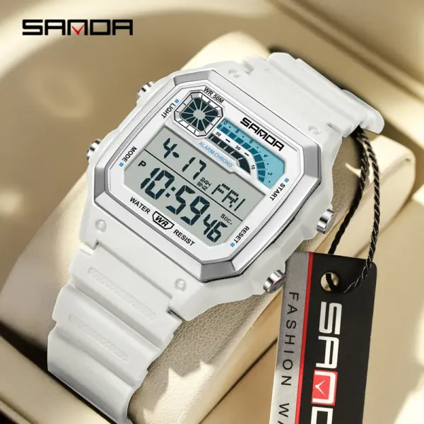 SANDA 6196 Square Men's Digital Wristwatch