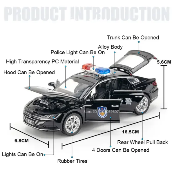 1:32 Scale Police Car Alloy Model with Sound - Image 2