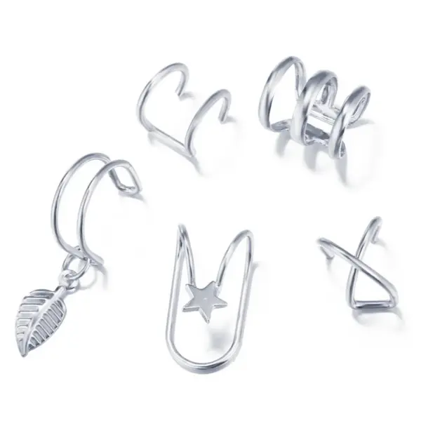 Geometric Rhinestone Clip Ear Cuff Earrings - Image 15