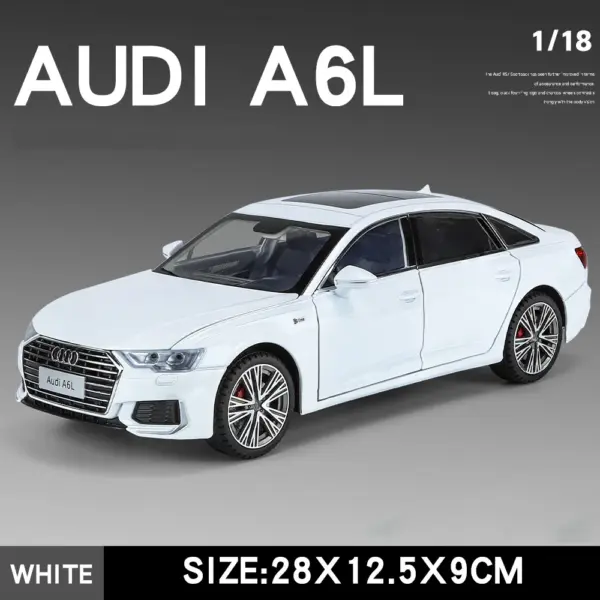 1:18 AUDI A6L Diecast Car Model with Lights - Image 10