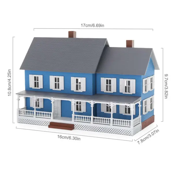 Two-Story HO Scale Model House JZ8707B - Image 4