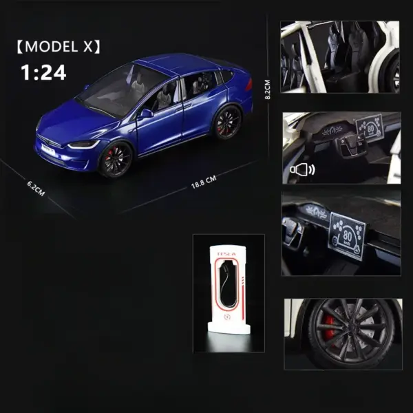 1/24 Scale Diecast Tesla Model X Model Car - Image 7