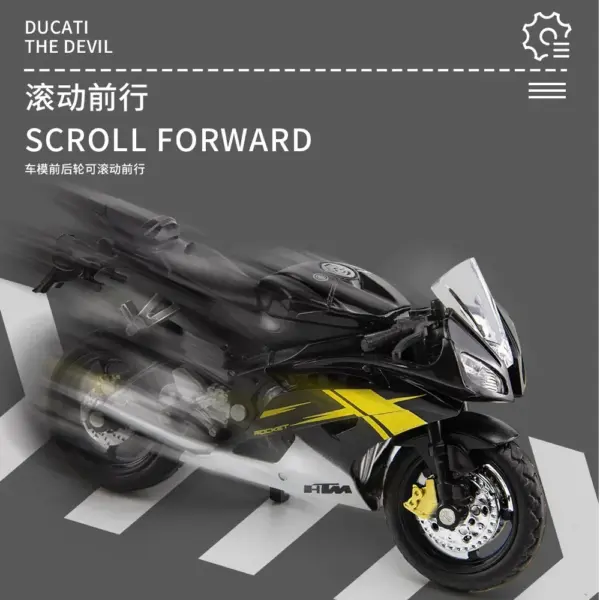 Yamaha R6 1:18 Diecast Motorcycle Model - Image 4