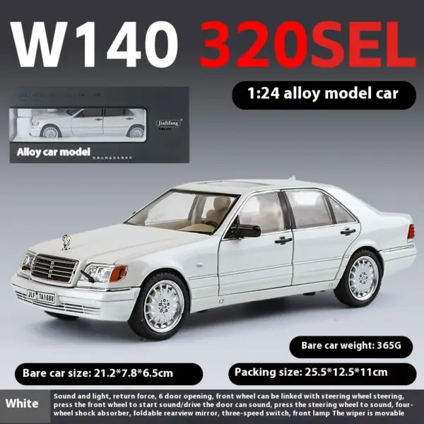 1:24 Mercedes Benz W140 Diecast Model Car - Image 9