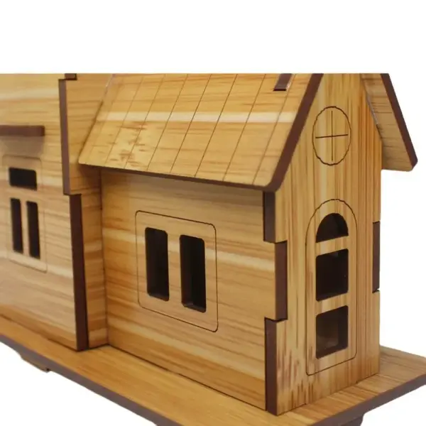 Wooden 3D Puzzle House Model Kit - Image 5