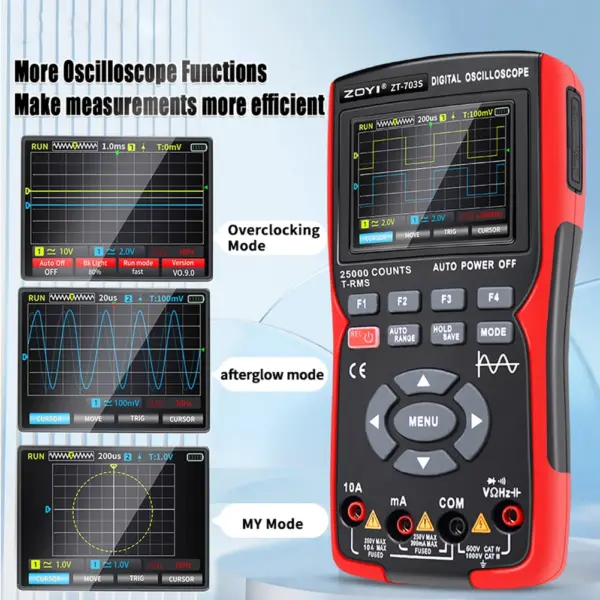 3-in-1 Digital Oscilloscope Multimeter ZT703S - Image 2