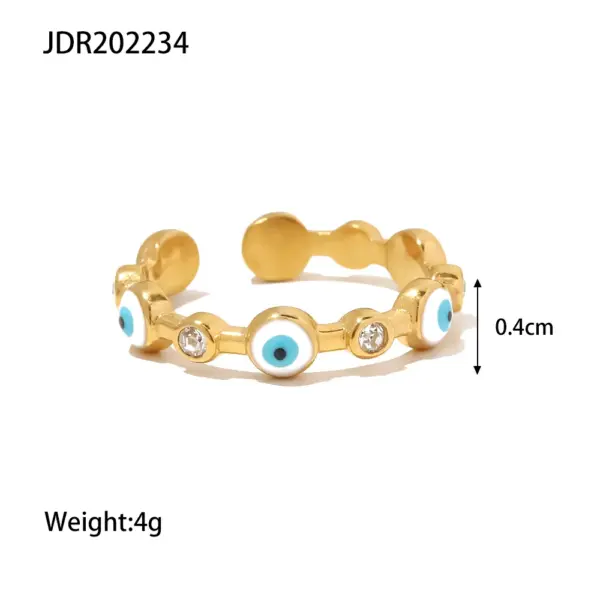 Vintage Evil Eye Stainless Steel Ring for Women - Image 9