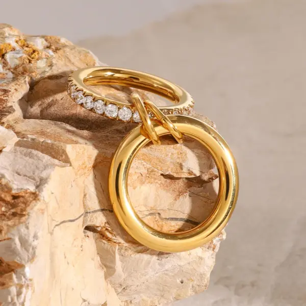 Minimalist Stainless Steel Double Layer Ring - Image 5