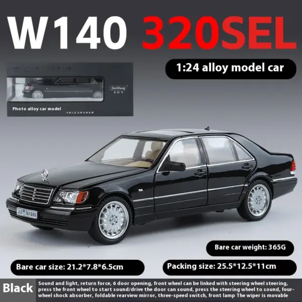 1:24 Mercedes Benz W140 Diecast Model Car - Image 10