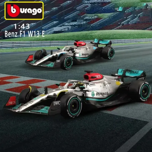 Bburago 1:43 Scale Mercedes W13 F1 Model Car - Image 6