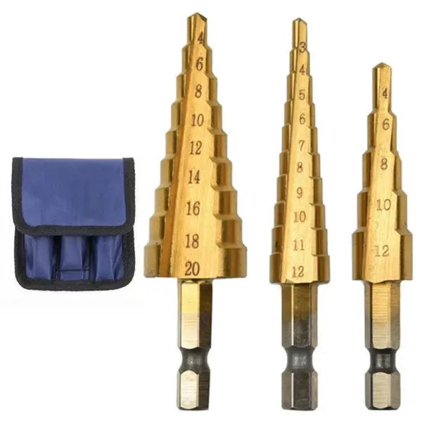 Titanium Coated Hex Step Drill Bit Set - Image 7