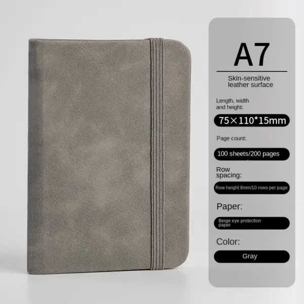 Portable A7 Mini Notebook Small Leather Notepad - Image 11