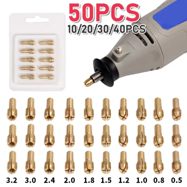 10pcs Mini Brass Collet Chucks for Dremel Tool - Image 2