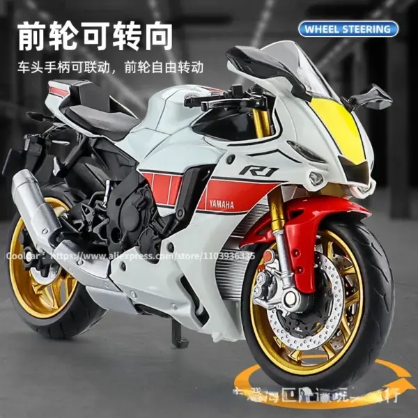 1:12 Scale Yamaha YZF-R1M Diecast Motorcycle Model - Image 2
