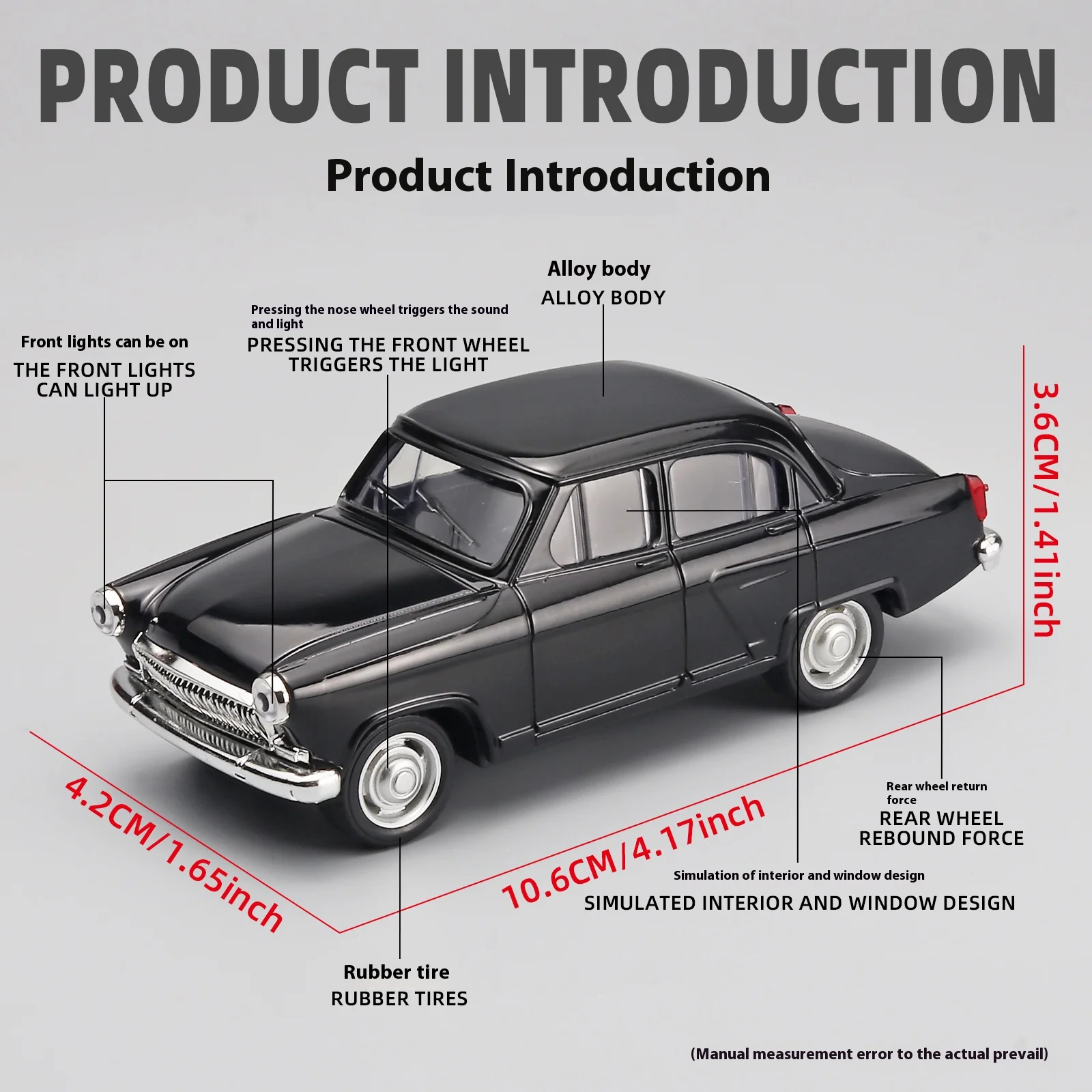 1:43 Scale Volga GAZ-21 Metal Car Model 4 1:43 Scale Volga GAZ-21 Metal Car Model - Image 4
