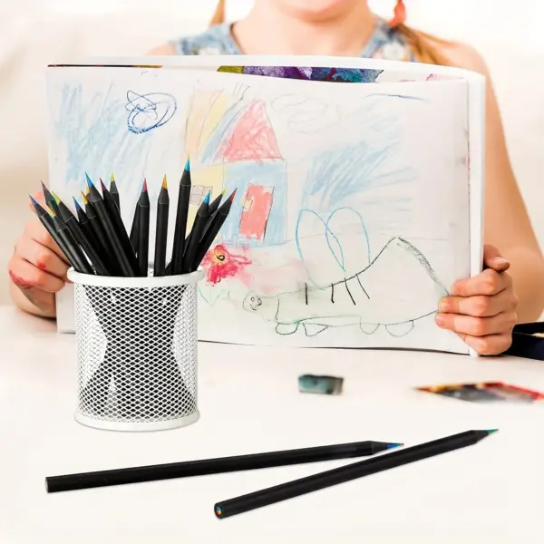 10 Colored Black Wood Pencils Set - Image 3