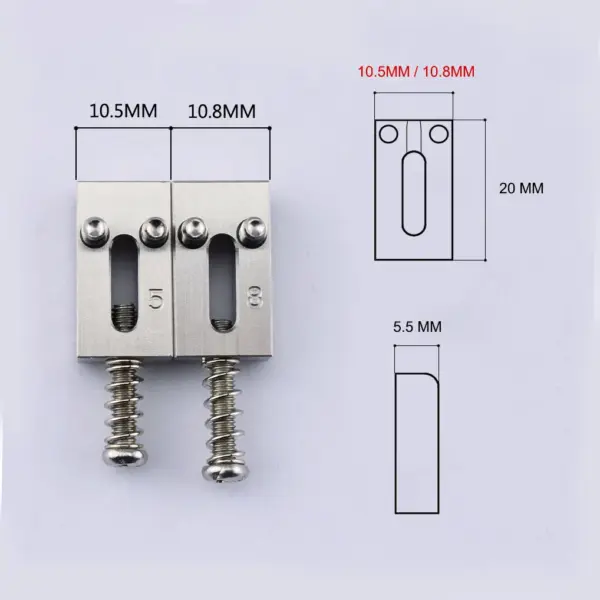 Brass and Stainless Steel Guitar Bridge Set - Image 6