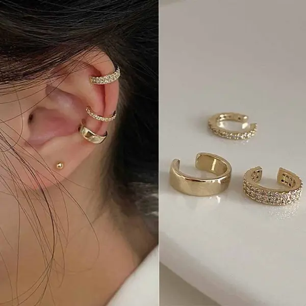 Silver Leaf Clip Earrings Set for Women and Men - Image 15