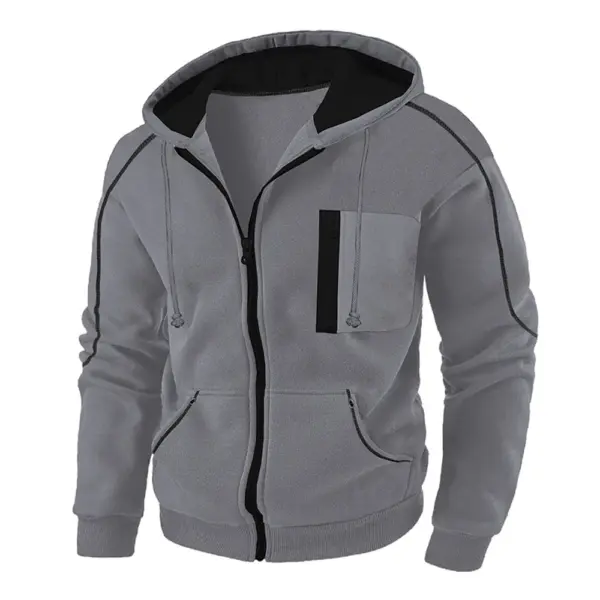 Men's Full Zip Hoodie Jacket Casual Sweatshirt - Image 3