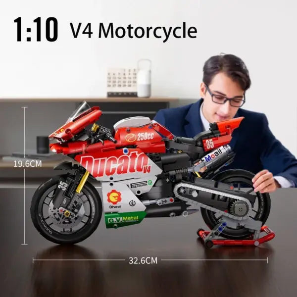 Red Motorcycle Building Blocks Set Model 88800 - Image 6