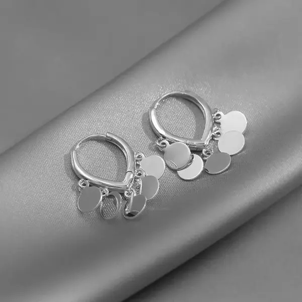 Vintage Heart Copper Hoop Earrings 72mm Length - Image 7