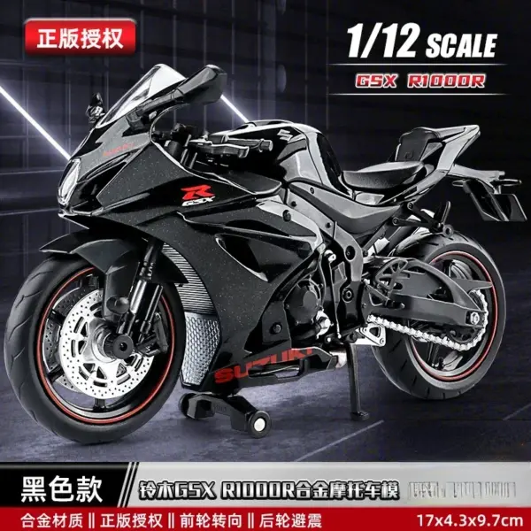 1:12 Scale Yamaha YZF-R1M Diecast Motorcycle Model - Image 16