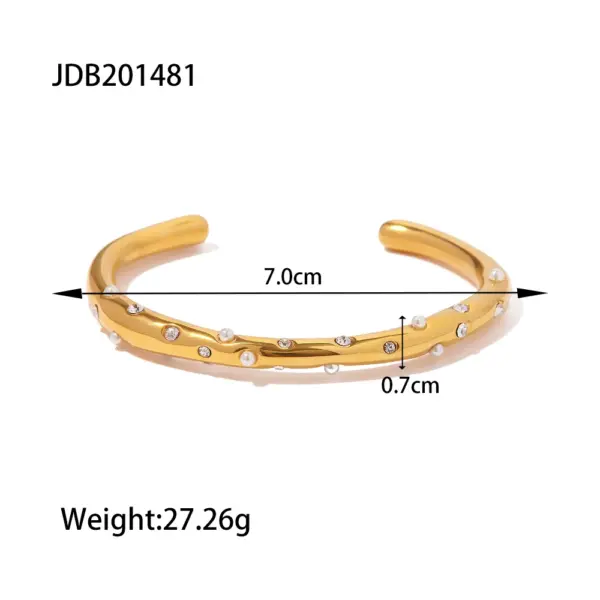Trendy Stainless Steel Geometric Bangle Bracelet - Image 11