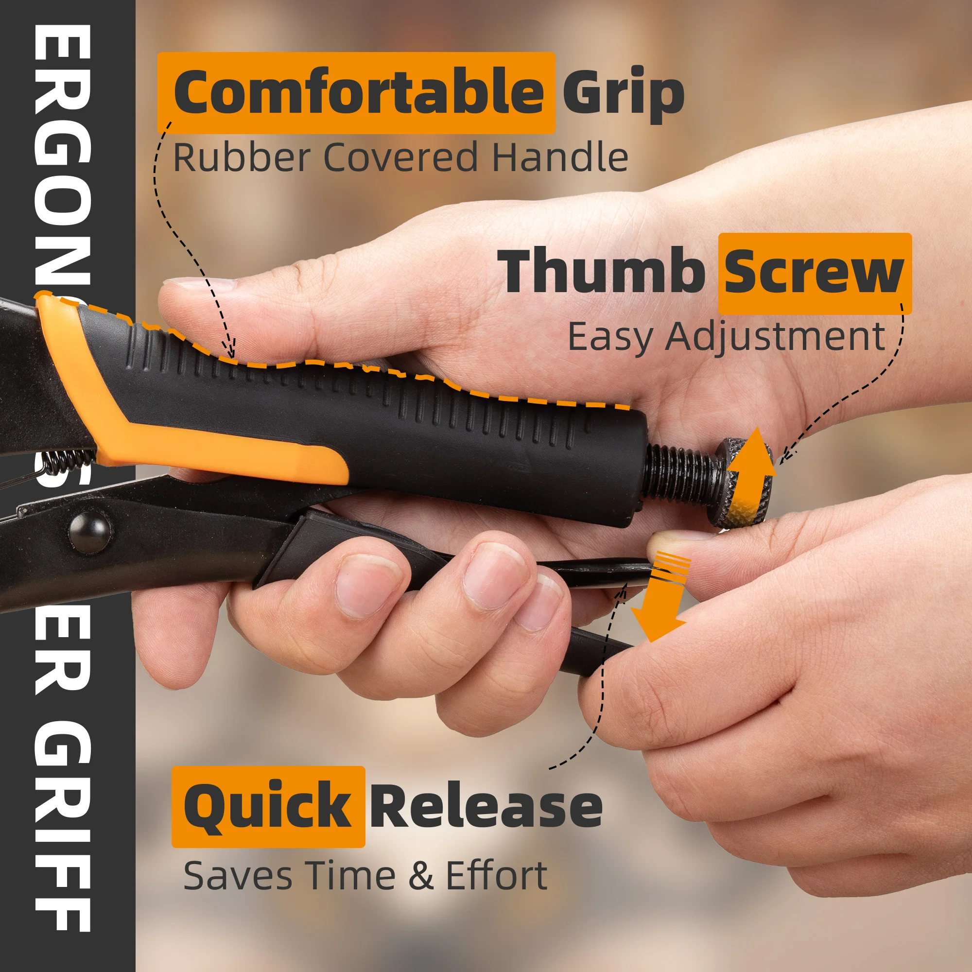 TOLESA 6 Inch Heavy Duty Metal Face Clamp 4 TOLESA 6 Inch Heavy Duty Metal Face Clamp - Image 4