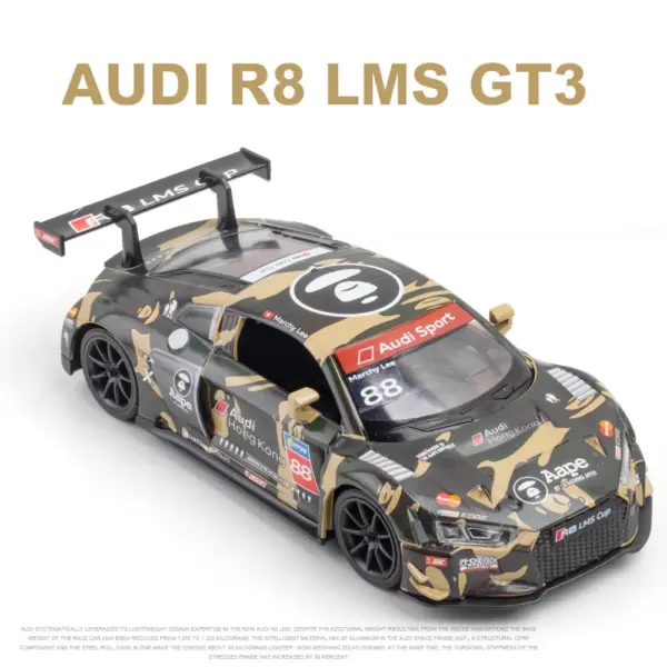 1:32 Audi R8 Bentley GT3 Diecast Model Car - Image 7
