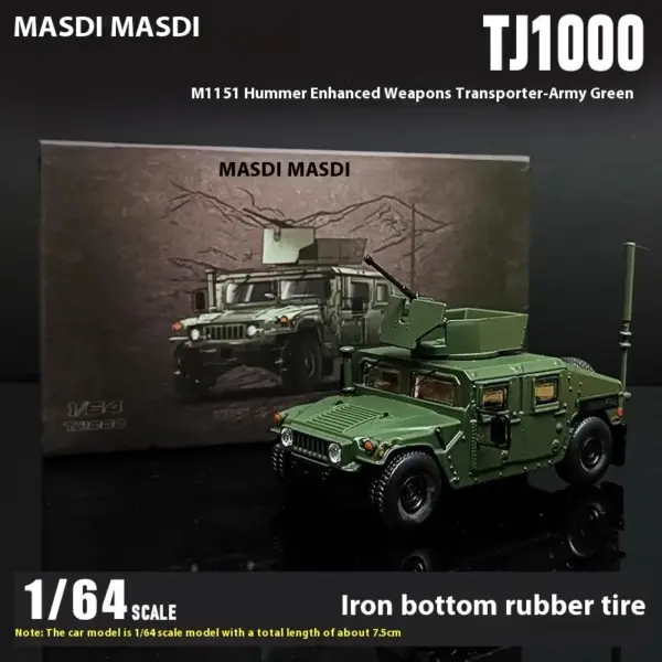 Masdi 1:64 Hummer M1151 Military Vehicle Model - Image 4