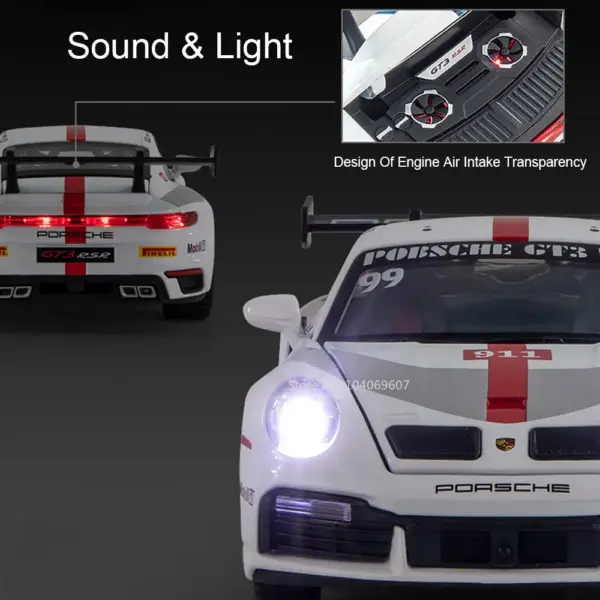 1:32 Scale 911 GT3 RSR Diecast Car Model - Image 5