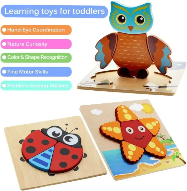 Wooden 3D Animal Puzzle for Early Learning - Image 5